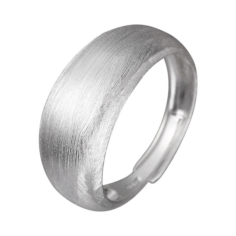 S925 Sterling Silver Minimalist Matte Brushed Ring for Women, Fashionable and Unique Index Finger Ring, Niche Design Silver Jewelry