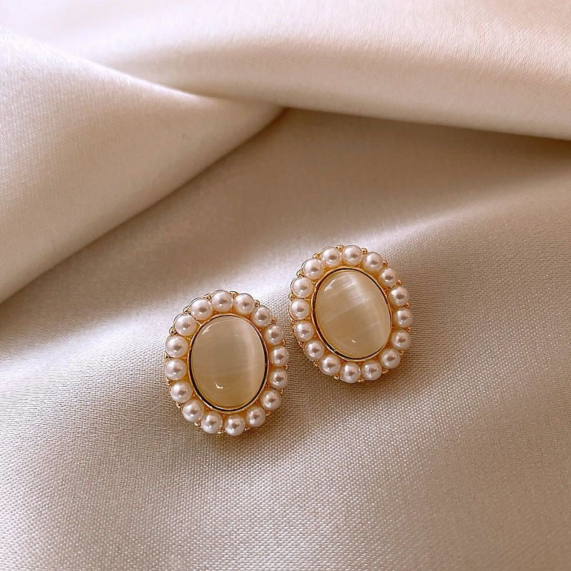 Exquisite High-End Niche Design Stud Earrings, 2024 New Trendy Mixed Match French Style Earrings with 925 Silver Needle